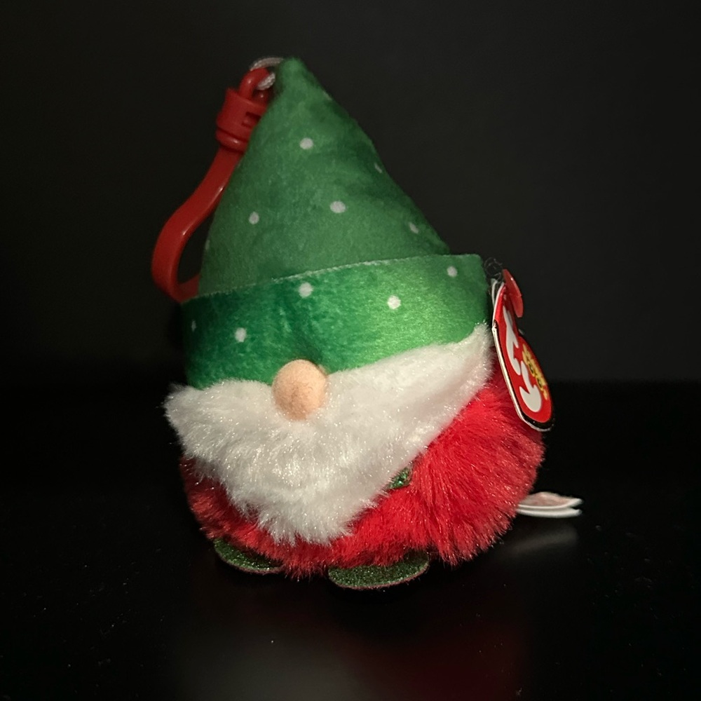 (FREE W/ BUNDLE) TY Beanie Boos Collection Christmas Gnome Plush Keychain